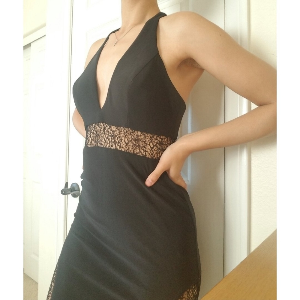Black Halter Gown